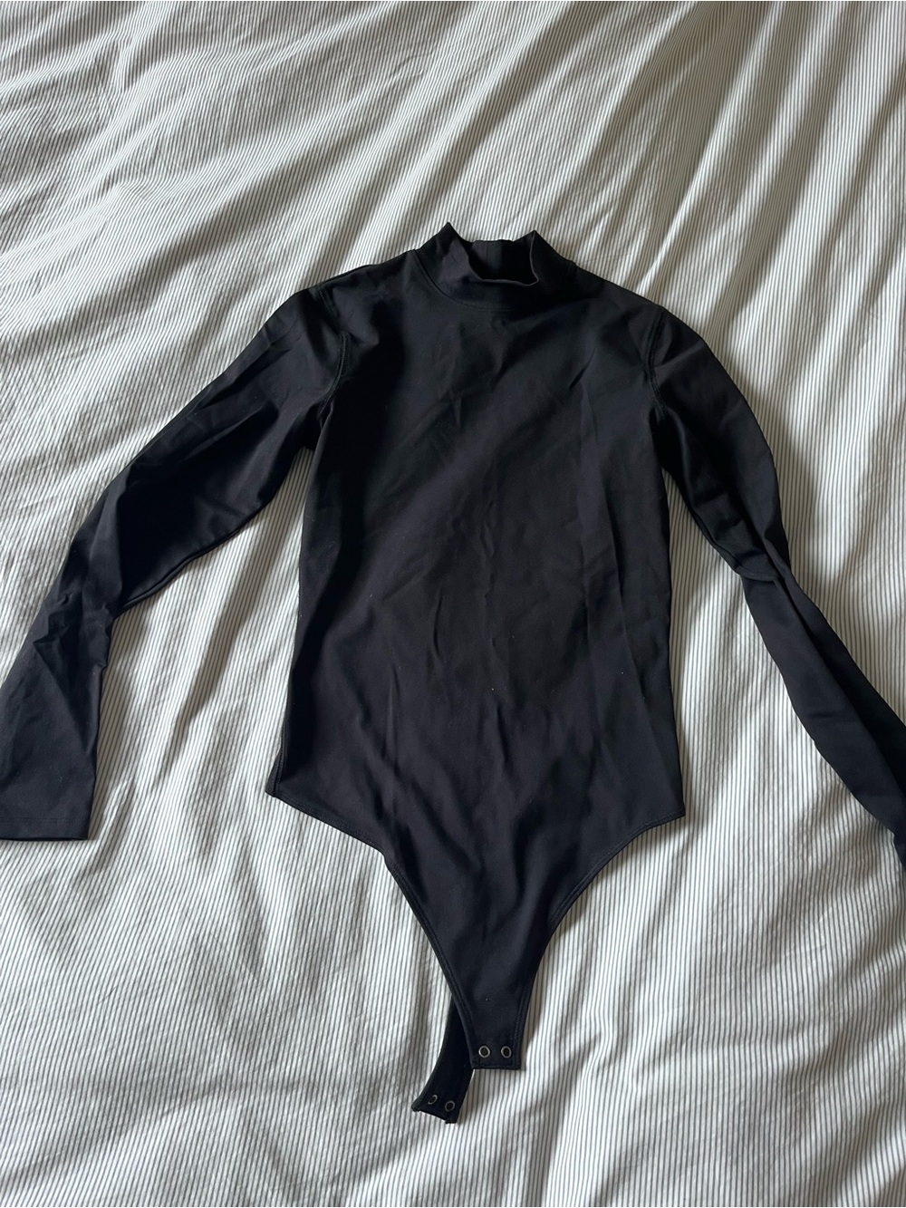 Black Long Sleeve One-Piece Bodysuit